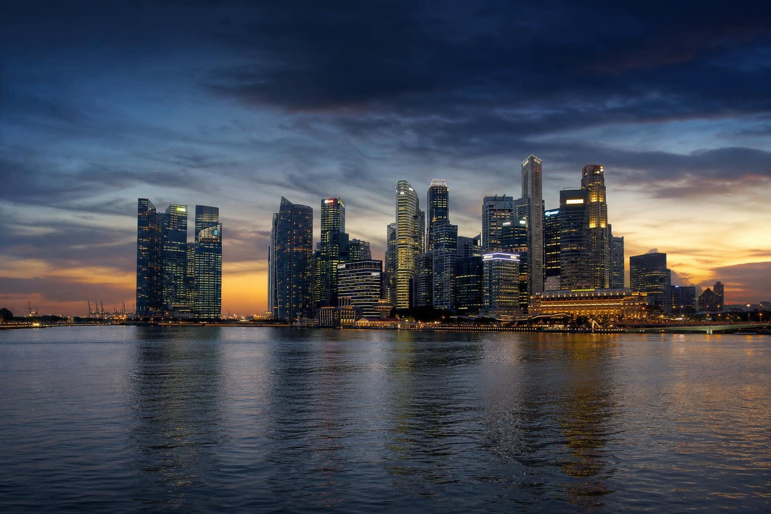 Singapore skyline at dusk